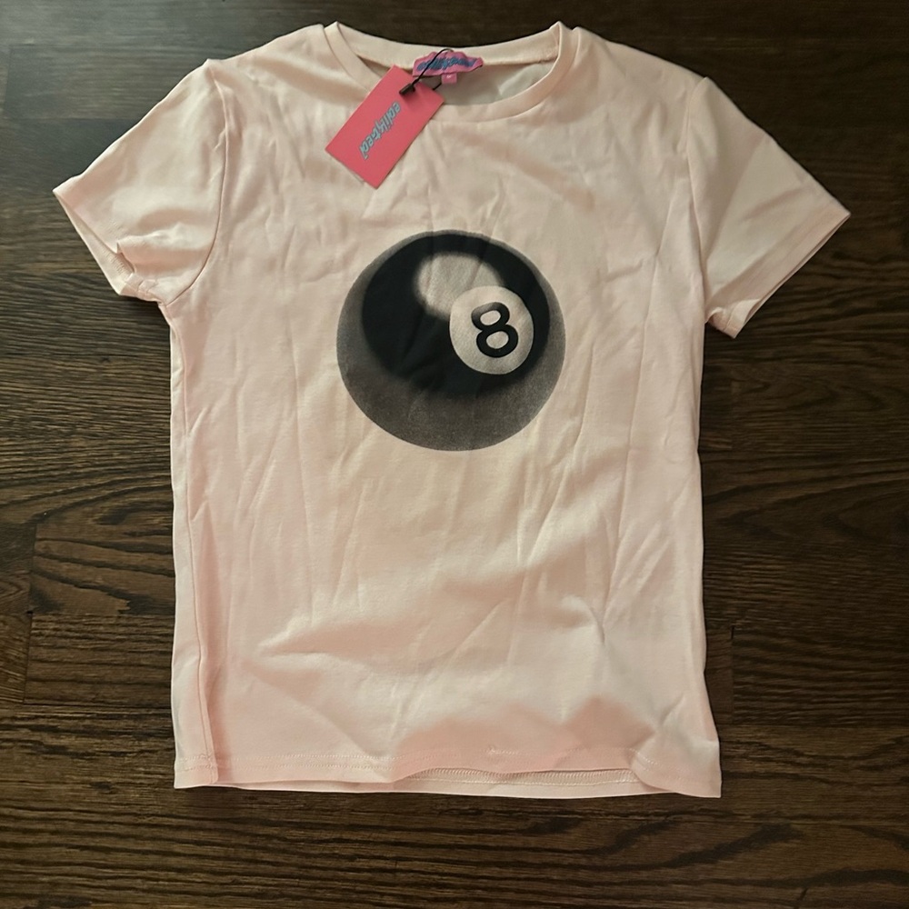 Edikted Pink and White magic Ball T shirt